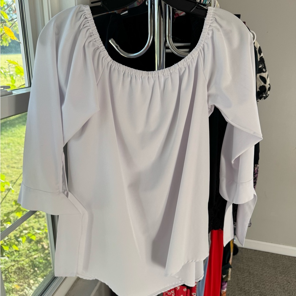 Elegant White Off-Shoulder Women's Top